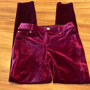 INC International Concepts burgundy velvet pants 4
